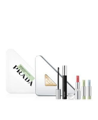 PRADA 4-Pc. Beauty Triangle-Shaped Metallic Clutch Makeup Set - Macy's | Macy's