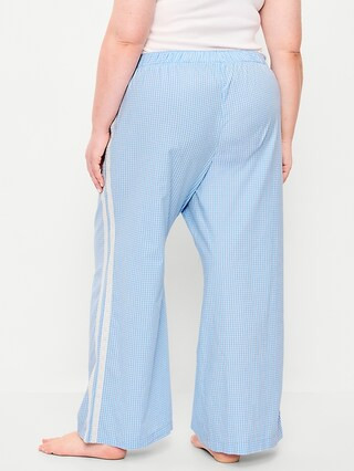 Poplin Wide-Leg Pajama Pants | Old Navy (US)