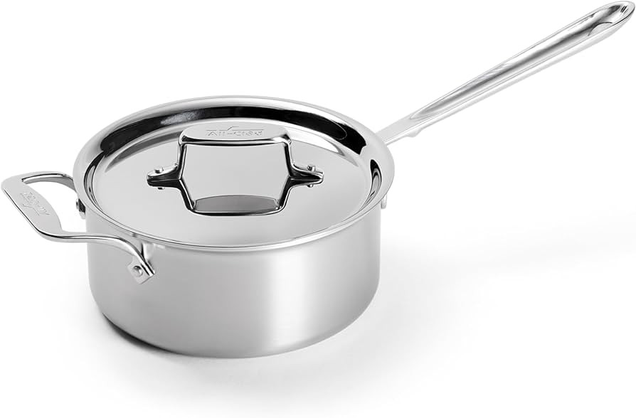 All-Clad D5 5-Ply Stainless Steel Sauce Pan 3 Quart Induction Oven Broiler Safe 600F Pots and Pan... | Amazon (US)