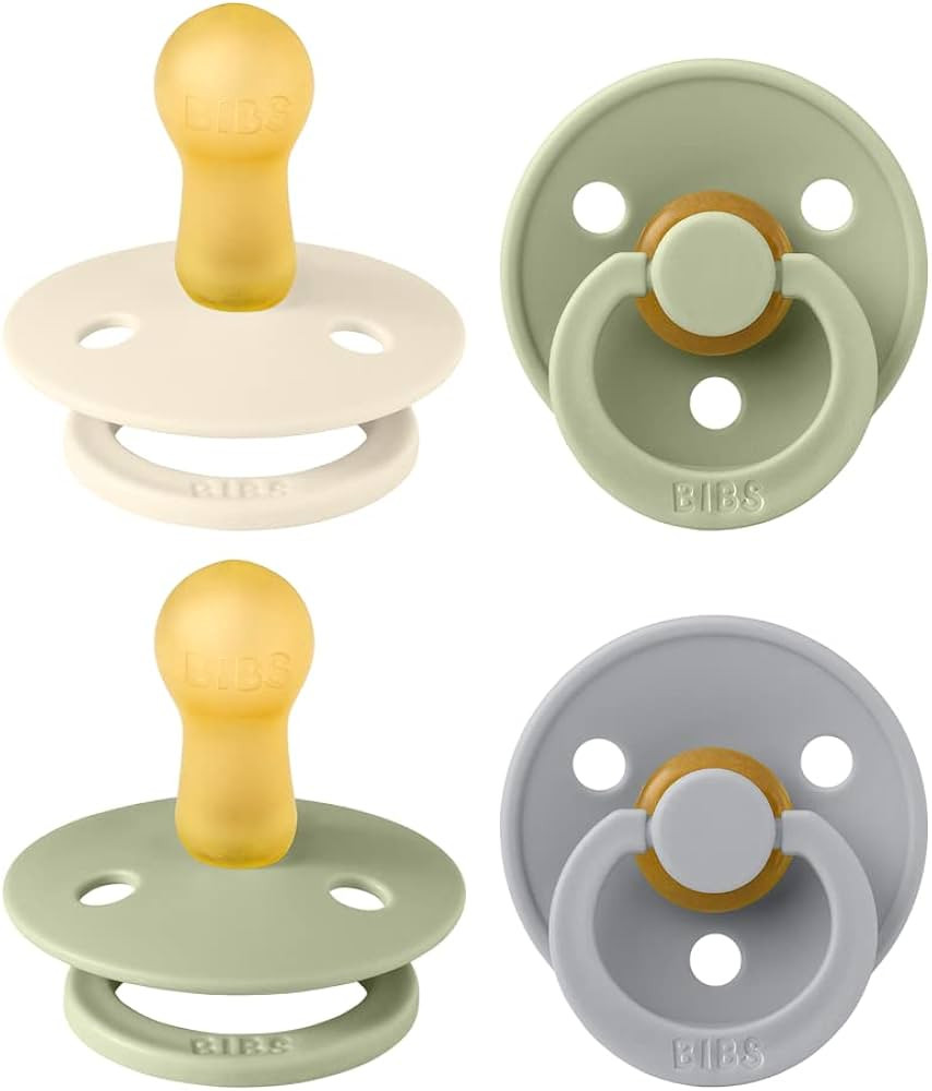 BIBS Colour Soother 4-Pack | BPA Free Dummy Pacifier | Round Nipple | Natural Rubber Latex | Made... | Amazon (US)