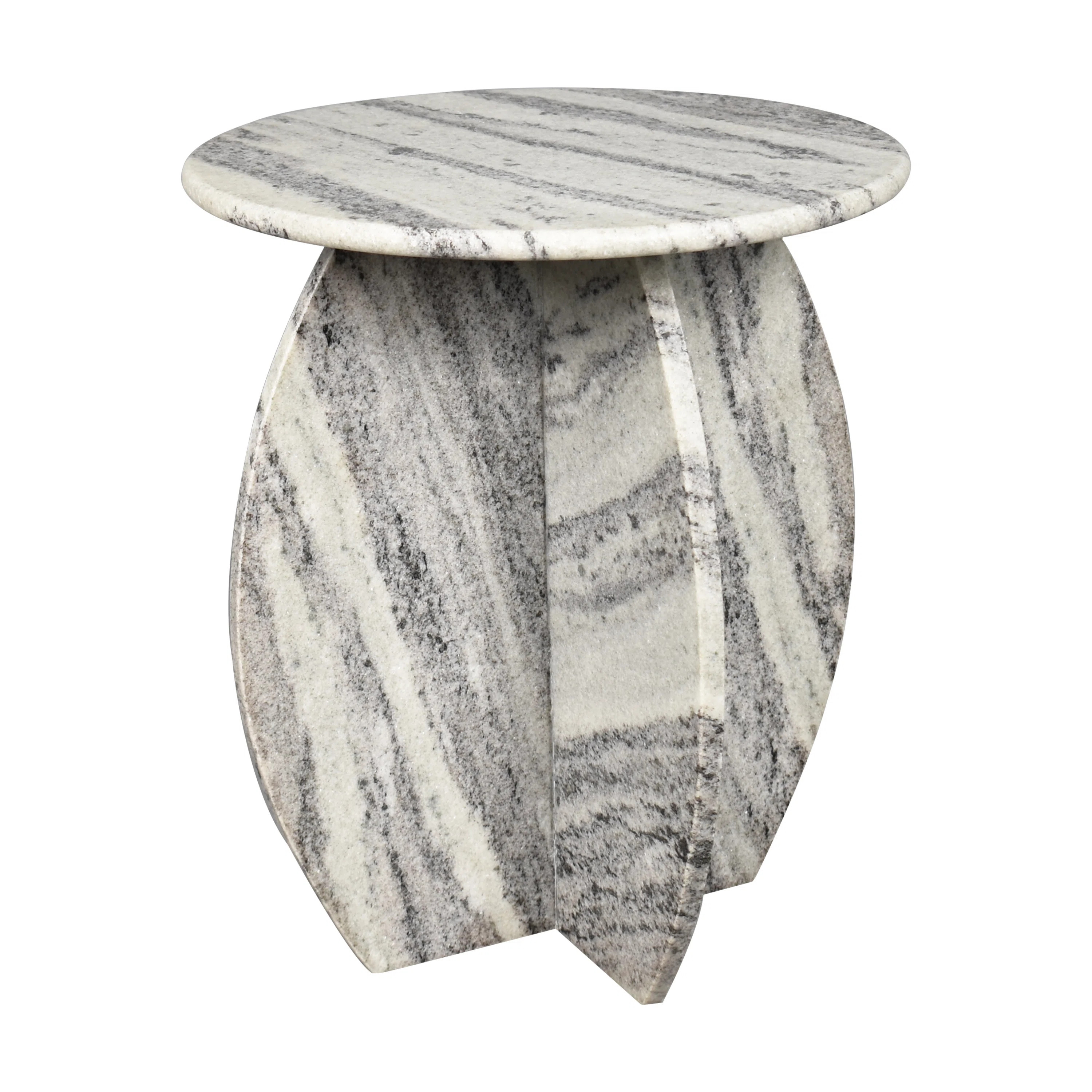 Brayden Studio® 17.5" Contemporary Natural Marble Handmade X-Shaped End Table | Wayfair | Wayfair North America