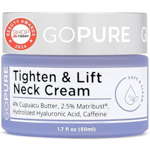 goPure Tighten & Lift Neck & Chest Moisturizer Cream for Visibly Firming, Tightening and Lifting Wrinkles & Crepey Skin, 1.7oz | Amazon (US)