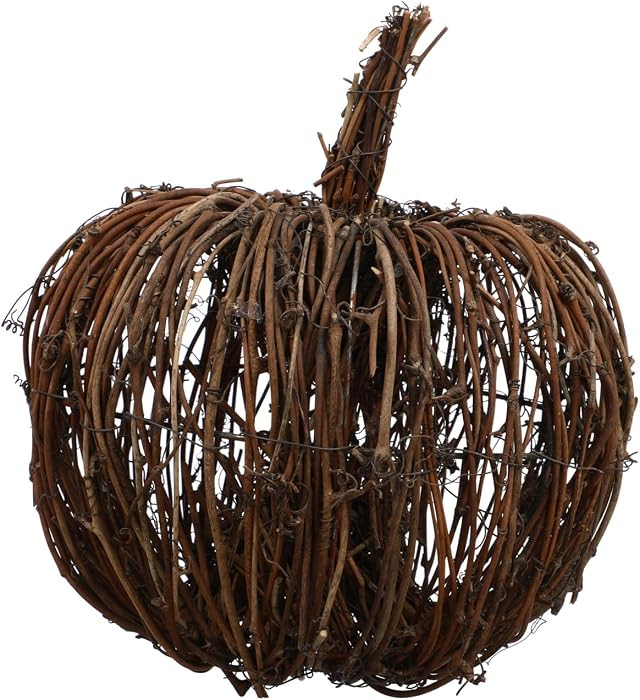 VOSAREA Wicker Rattan Pumpkins Natural Grapevine Ball Pumpkins Ornament for Halloween Fall Thanks... | Amazon (US)