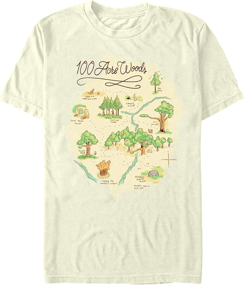Disney Unisex-Adult Winnie The Pooh 100 Acre Map Short Sleeve Tee ShirtT-Shirt | Amazon (US)