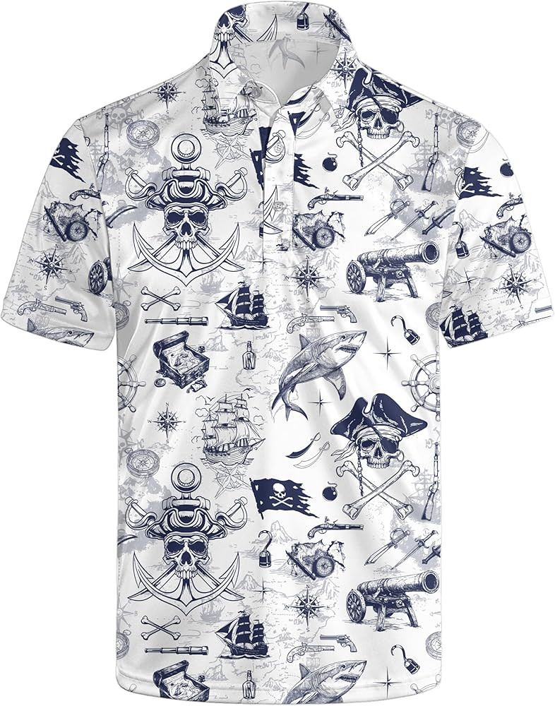 Golf Polo Shirts for Men Moisture Wicking Quick Dry Mens Golf Shirts 4-Way Stretch Funny Polo Sho... | Amazon (US)