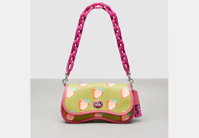 Wavy Dinky In Coachtopia Leather With Strawberry Print | Coach (US)