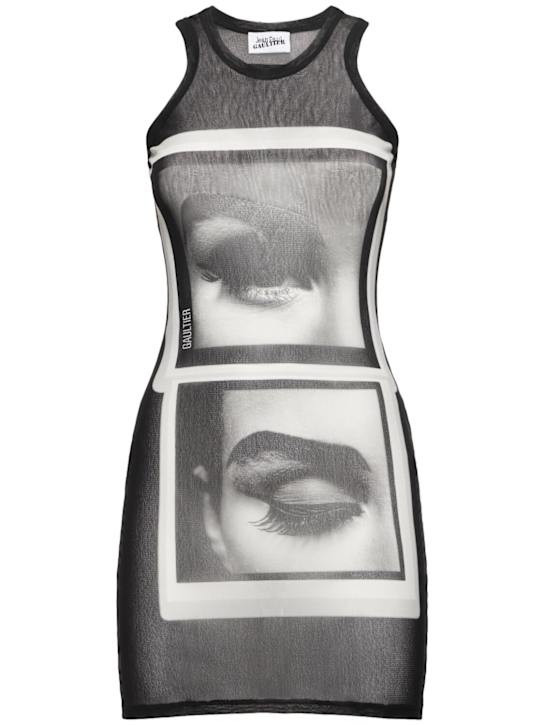 Eye printed mesh short dress | Luisaviaroma