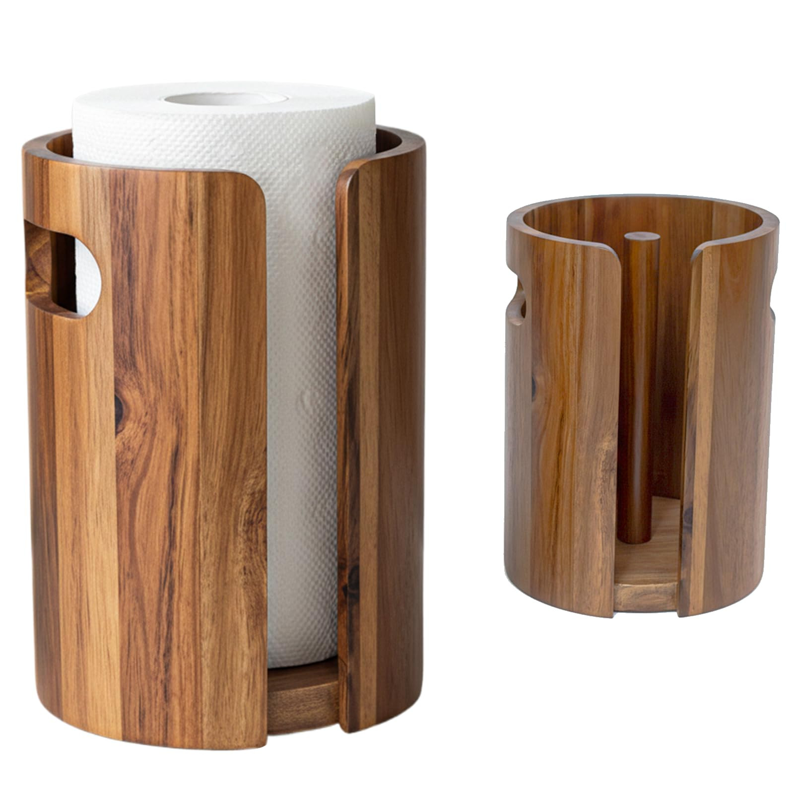 Wood Paper Towel Holder for Kitchen Countertop, Acacia Wooden Kitchen Towel Holder with Splash Gu... | Amazon (US)