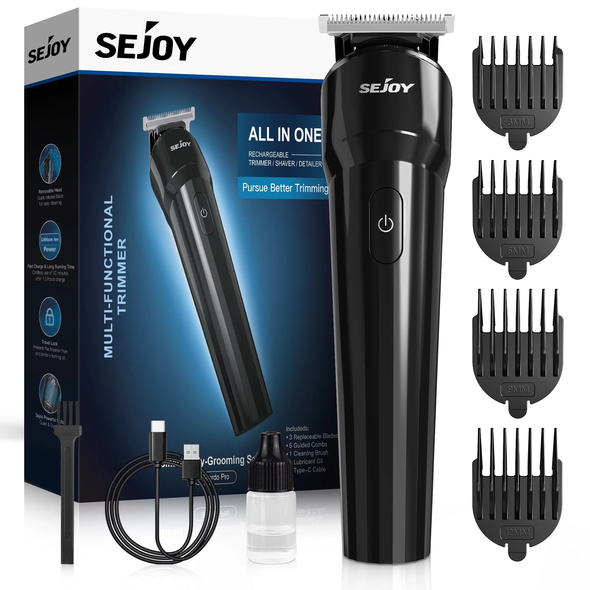 Sejoy Electric Hair Trimmer for Beard, Groin Hair, and Body Hair, Painlessly Remove Hair, 4 Adjus... | Walmart (US)
