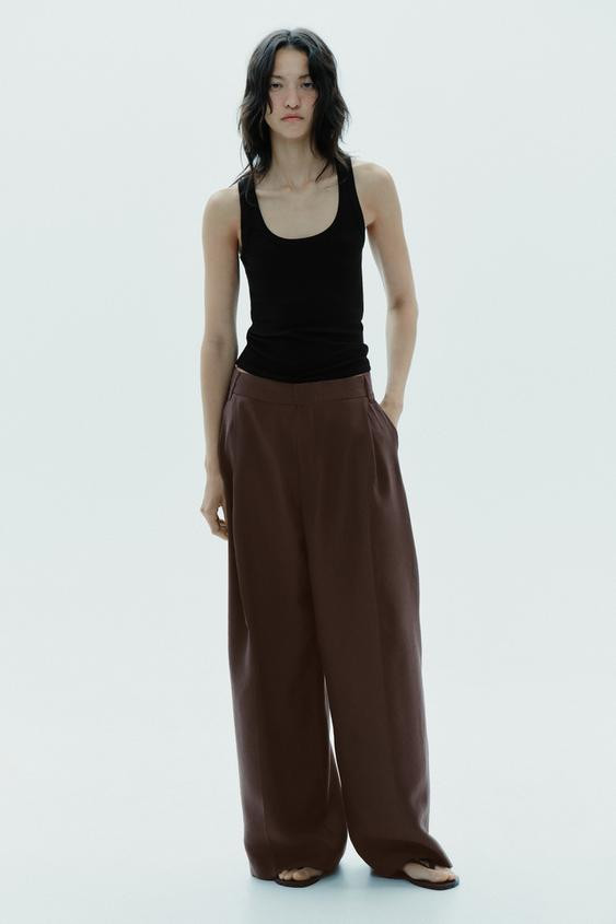 DOUBLE PLEAT FLAP PANTS | Zara US