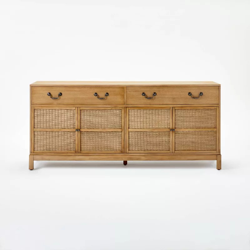 Brandeis Woven TV Stand for TVs up to 60" Brown - Threshold™ designed with Studio McGee | Target