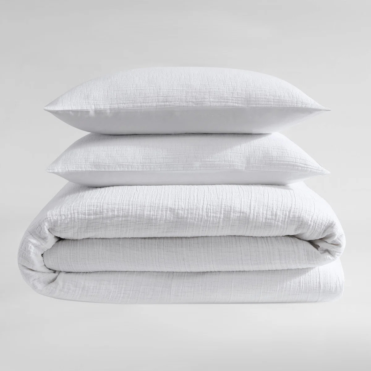 Calvin Klein Washed Texture Solid Cotton Duvet Cover Set | Wayfair North America