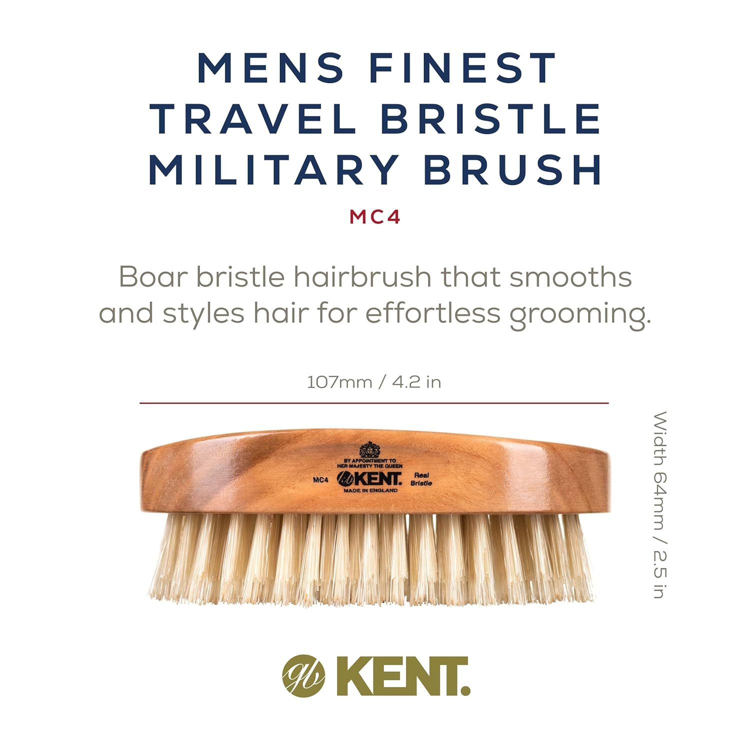 Kent MC4 Finest Men's Grooming Brush - Natural Boar Bristle Facial Brush for Beard, Hair, and Sca... | Amazon (US)