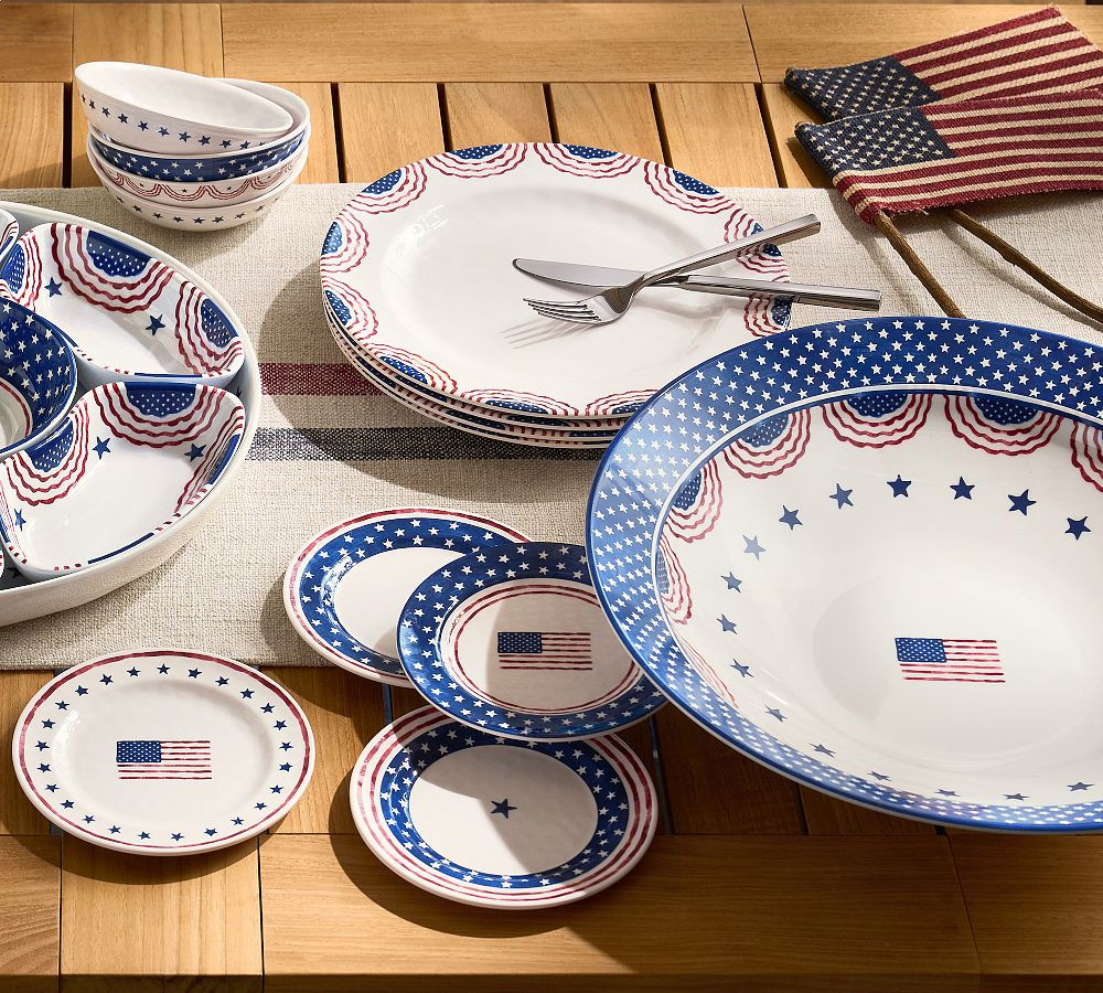 Cabana Americana Outdoor Melamine Dinnerware Collection | Pottery Barn (US)