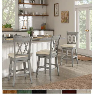 Eleanor Double X Back Wood Swivel Bar Stool by iNSPIRE Q Classic | Bed Bath & Beyond