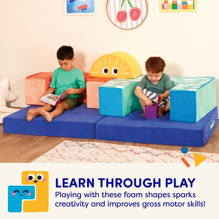 Battat Cloud Castle Foam Fort Building Set with 5 Multicolor Play Shapes, Toddler and Preschool T... | Walmart (US)