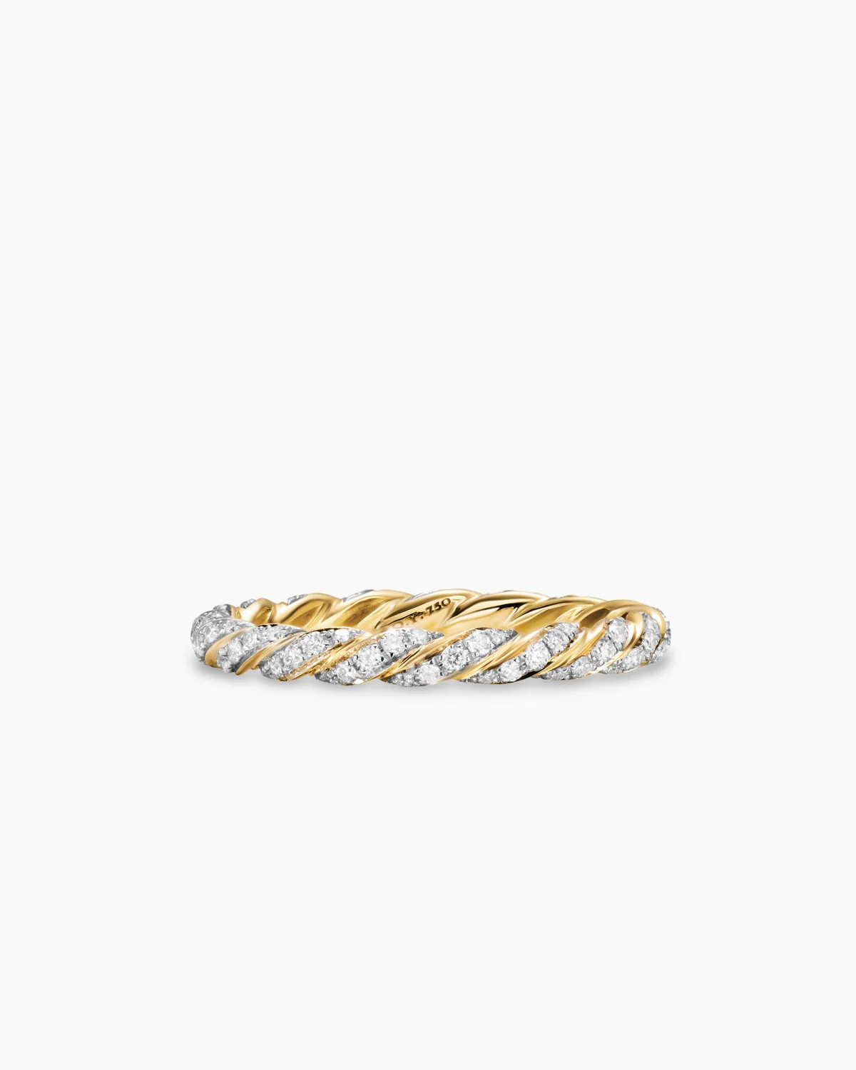 David Yurman | Pavé Petite Band Ring in 18K Yellow Gold, 2.8mm | David Yurman