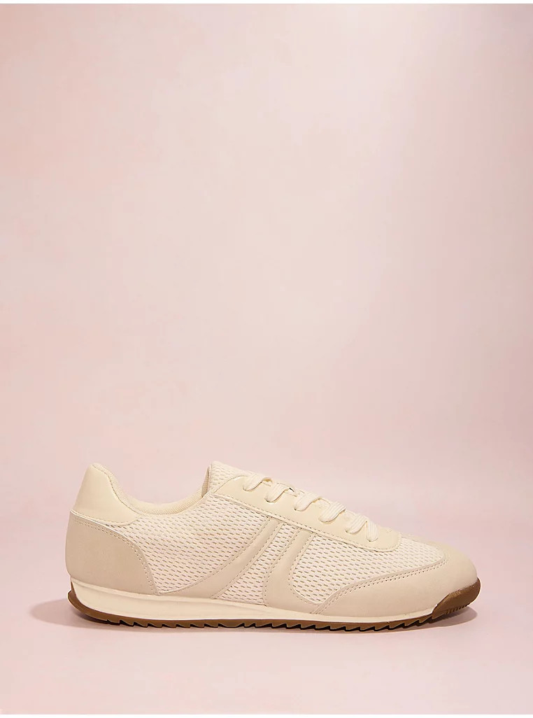 Cream Retro Mesh Panel Trainers | George