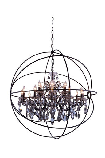 Geneva Chandelier, 18-Light, Dark Bronze, Silver Shade Gray Royal Cut Crystal, 43.5"W (1130G43DB-... | Lighting Reimagined