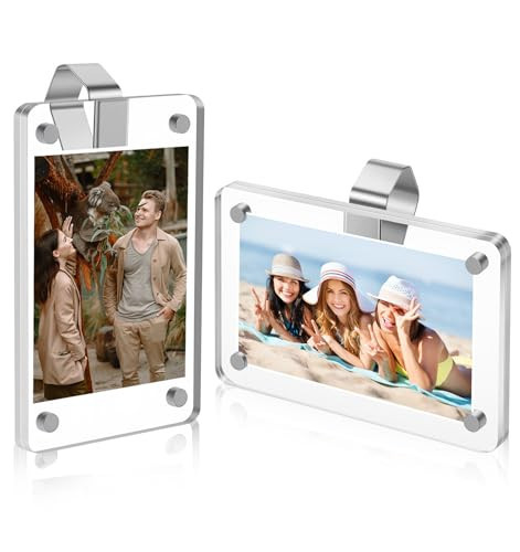 ValueBargain 2Pcs Car Picture Holder, 2.36"x3.5" Magnetic Car Visor Photo Clip Picture Frame Cars Accessories for Women & Men, Horizontal & Vertical Display for Customized Pictures, Easy to Install | Amazon (US)
