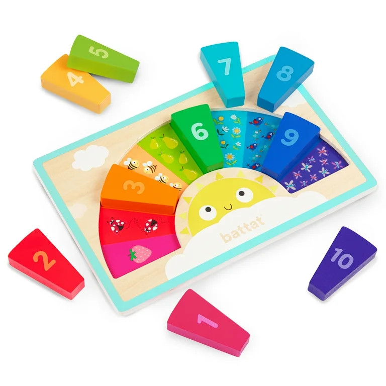 Battat Puzzle Pals Duo Wooden Colors, Shapes, and Feelings Puzzles Set for 18 Months + | Walmart (US)
