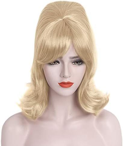 Amazon.com: STfantasy 60s Beehive Wig Medium Long Curly Hair for Women Halloween Cosplay Costume ... | Amazon (US)