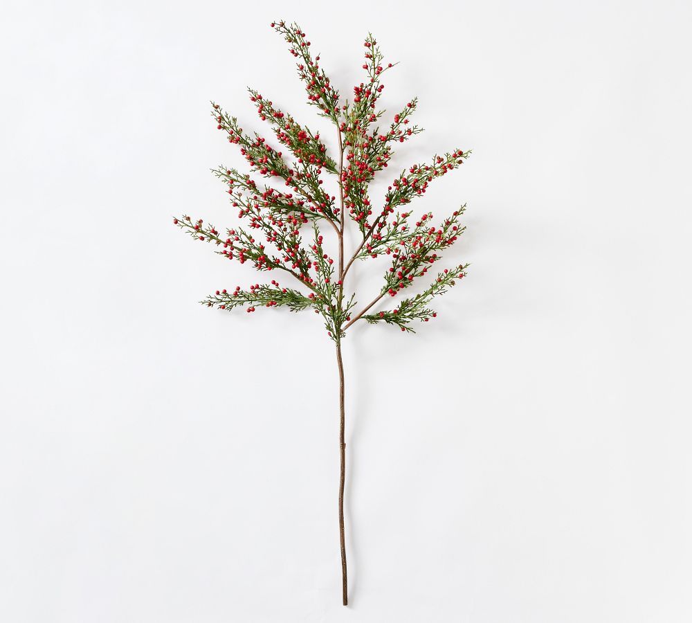Faux Red Cedar Berry Pine Spray, 35&amp;quot; | Pottery Barn (US)