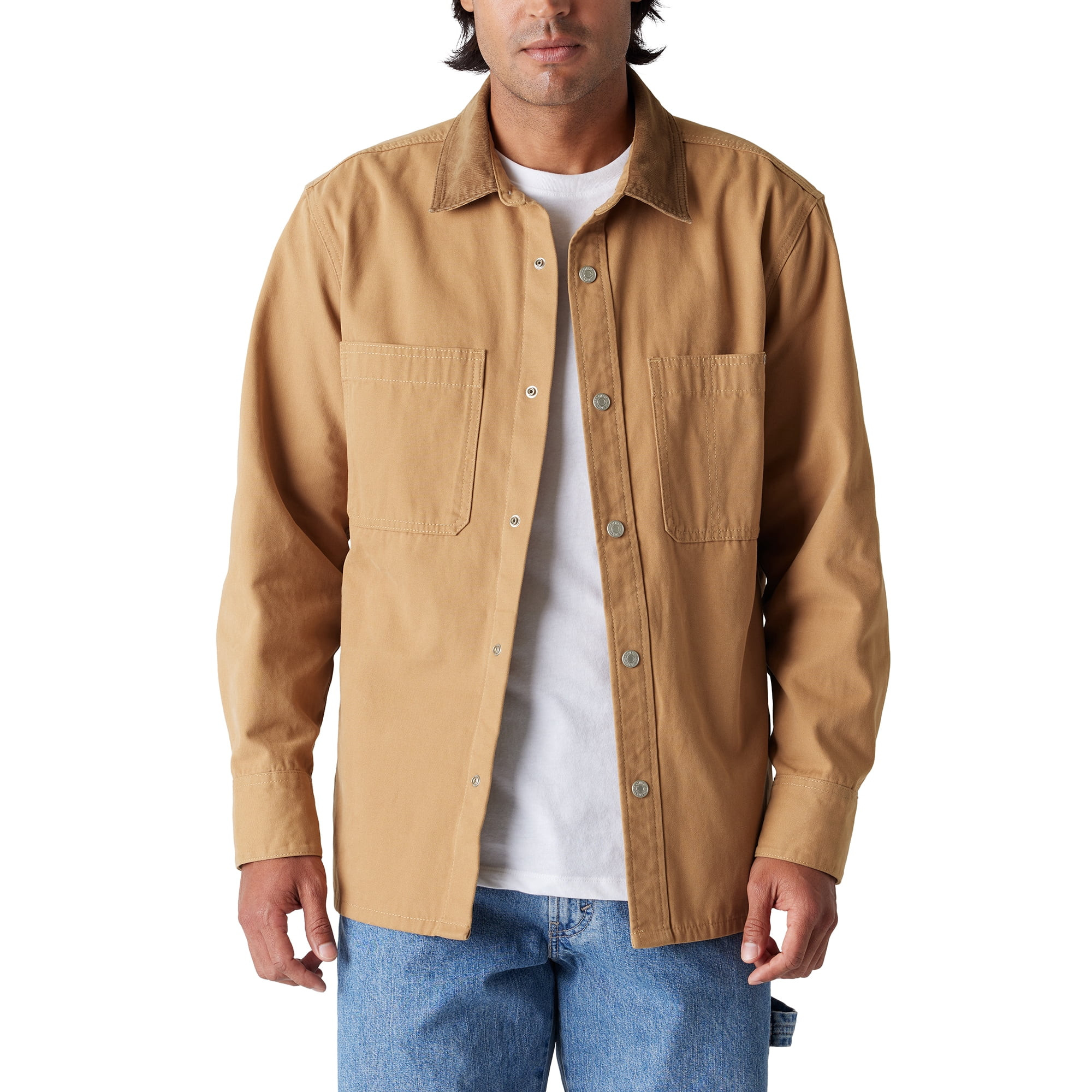 Levi Strauss Signature Men's Utility Corduroy Collar Shirt Jacket - Walmart.com | Walmart (US)