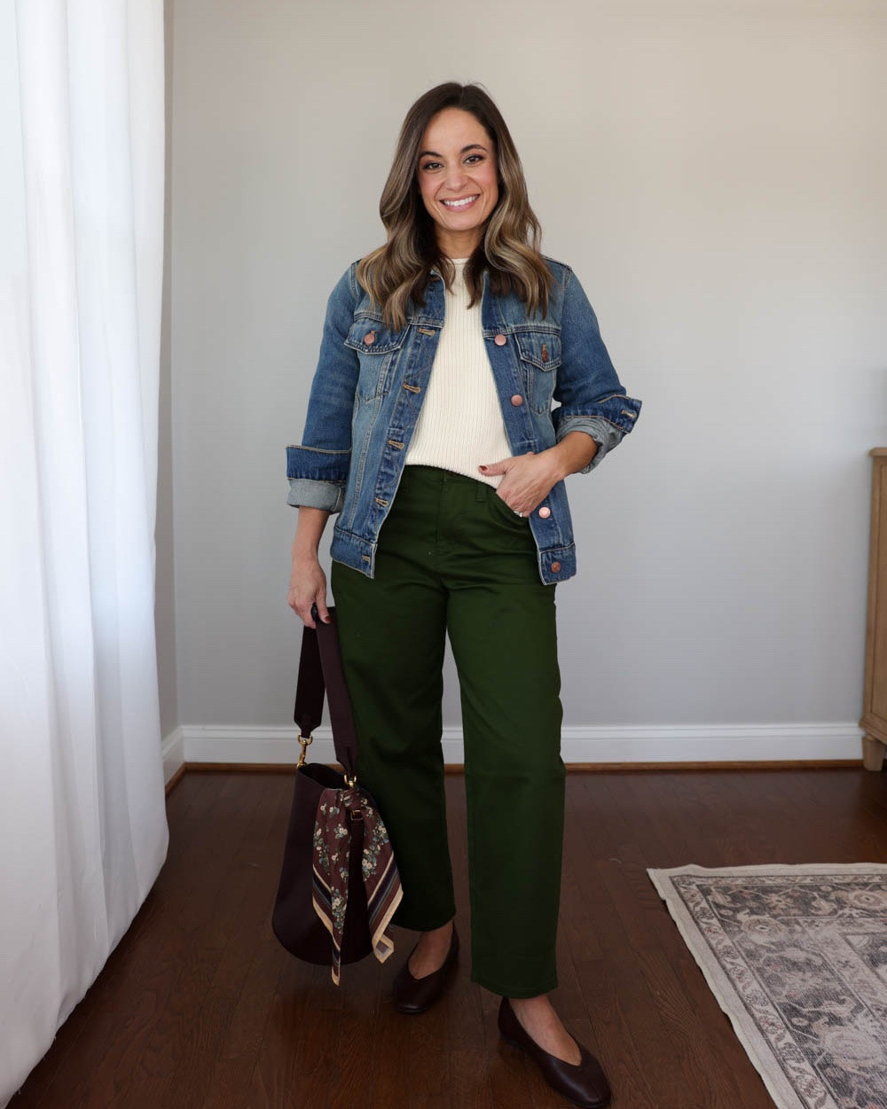 A few of my favorite petite-friendly green pants to add to your wardrobe this Fall!

Outfit 1:
Green barrel leg pants (JC Factory): petite 24 - run large
Sweater (Madewell): xxs
Denim jacket (Quince): xs
Shoes (Madewell): true to size

Outfit 2:
Corduroy Pants (BR Factory): petite 25 / 10” rise / 27.5” inseam
White T-Shirt (Old Navy): petite xs
Bucket bag (Madewell)
Brown suede boots: tts

Outfit 3:
Green pants (J.Crew): petite 0 - size up if curvy, these run small across the hips / 9.5” rise / 25.5” inseam *for a less expensive option, I’ve linked an option from J.Crew Factory with a similar fit, but not the same color
Blazer (BR Factory): petite 00
Top (Quince): xs in heather oat
Heels are true to size 

For size comparison, I’m 4’10” 105lbs. My measurements are 32”, 24”, 36”. I typically wear petite xxs/00/24 and have a 25” ankle inseam and a 27.5-28” full length inseam.

#LTKPetite #LTKSeasonal #LTKWorkwear