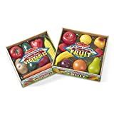 Melissa & Doug Play-Time Produce Fruit (9 pcs) and Vegetables (7 pcs) Realistic Play Food | Amazon (US)
