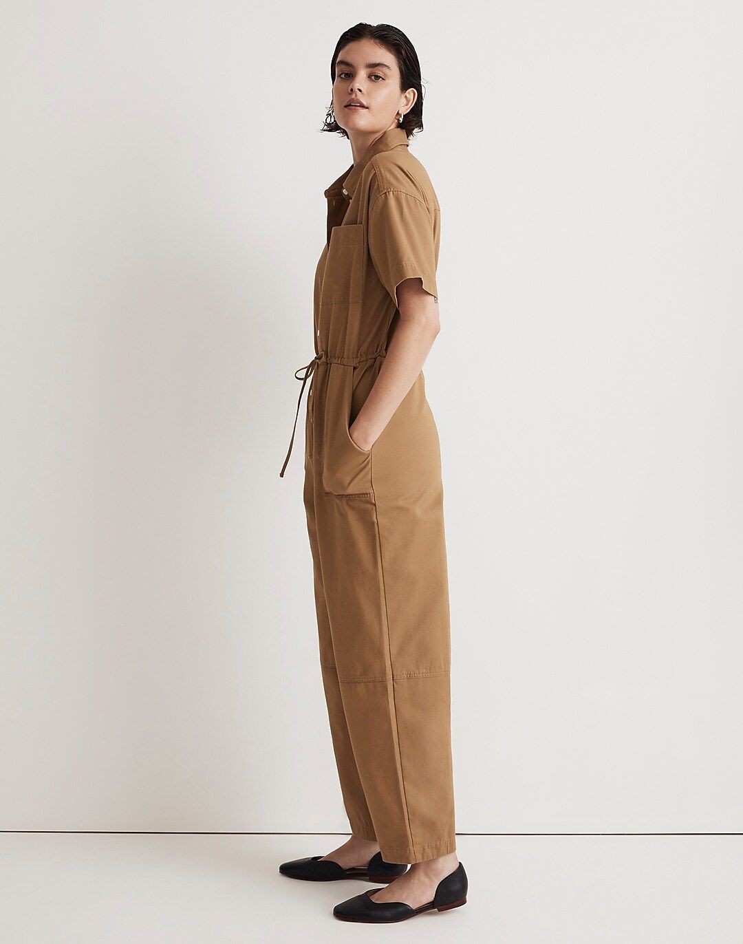 Tie-Waist Short-Sleeve Jumpsuit in (Re)generative Chino | Madewell