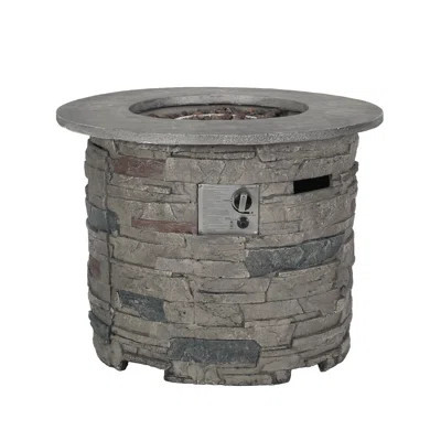 32" Round Propane Fire Pit Table – 40,000 BTU, Grey Stone Top, Outdoor Patio Heater | Wayfair North America