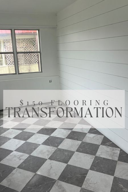 Peel and stick tiles. Flooring ideas. Checkered floors. DIY flooring. Home flooring ideas. Flooring on a budget. 

#LTKhome