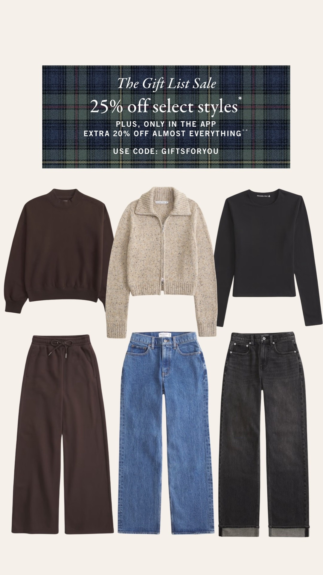 Abercrombie sale finds! 25% off! + use code gift foryou to save additional 20% gifts for her- gifts for him 

#LTKFindsUnder50 #LTKGiftGuide #LTKSaleAlert