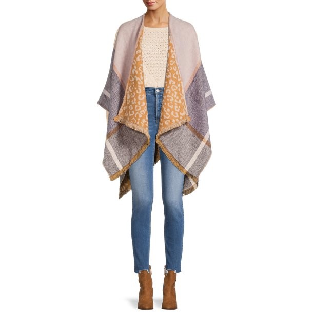 Scoop Women's Reversible Poncho Scarf - Walmart.com | Walmart (US)