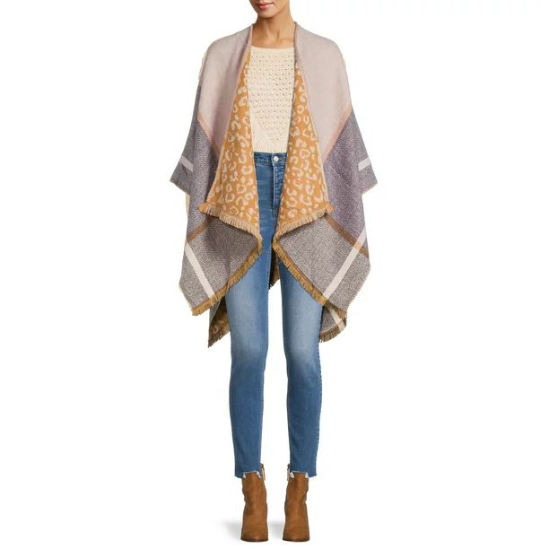 Scoop Women's Reversible Poncho Scarf | Walmart (US)