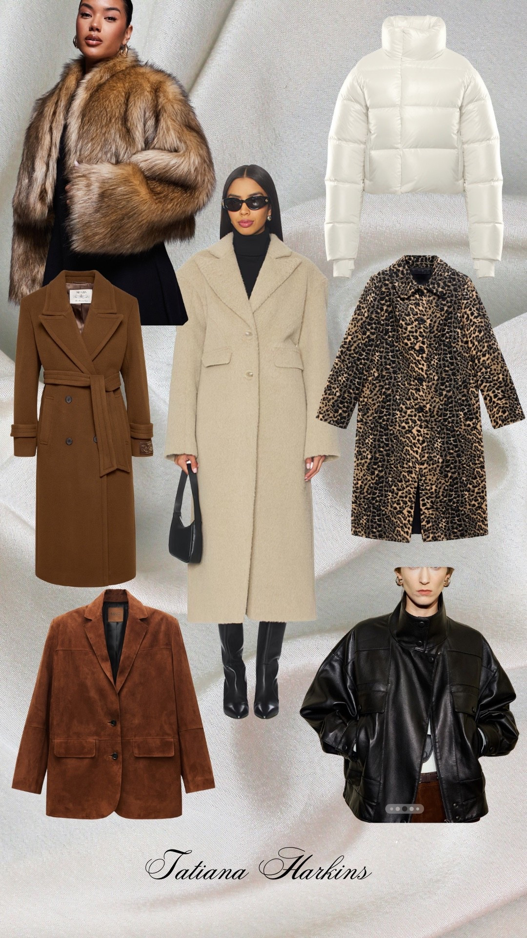 Outerwear variety edit 2025.
Must have coats for this fall/winter season.

Every woman needs her outerwear story — one that moves with her mood, from structured days to soft evenings.

These are my six coats that define this season’s balance of elegance, warmth, and presence.

🤎 Wool — for timeless structure
🖤 Leather — for confident edge
🤍 Puffer — for effortless comfort
🐆 Leopard — for playful power
🍂 Suede — for grounded luxury
🦊 Fur — for soft statement moments

#LTKSeasonal #LTKOver40 #LTKU