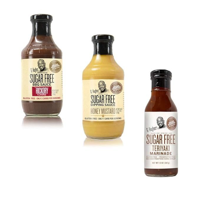 Sauce Bundle | Hickory BBQ Sugar Free Sauce | Honey Mustard Sugar Free Dipping Sauce | Sugar Free... | Amazon (US)