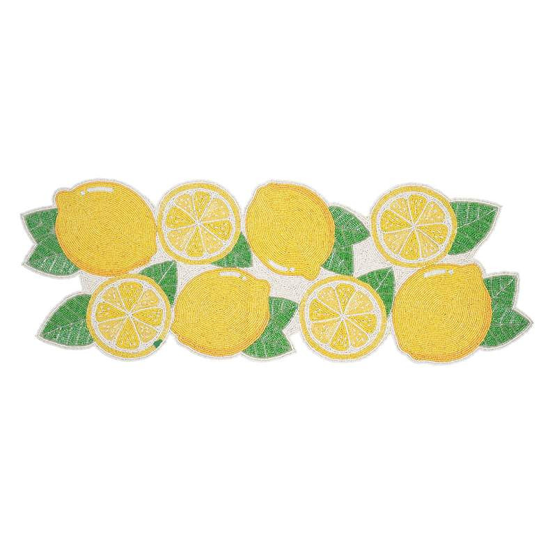 Fully Beaded Lemon Table Runner, 36x13 | At Home