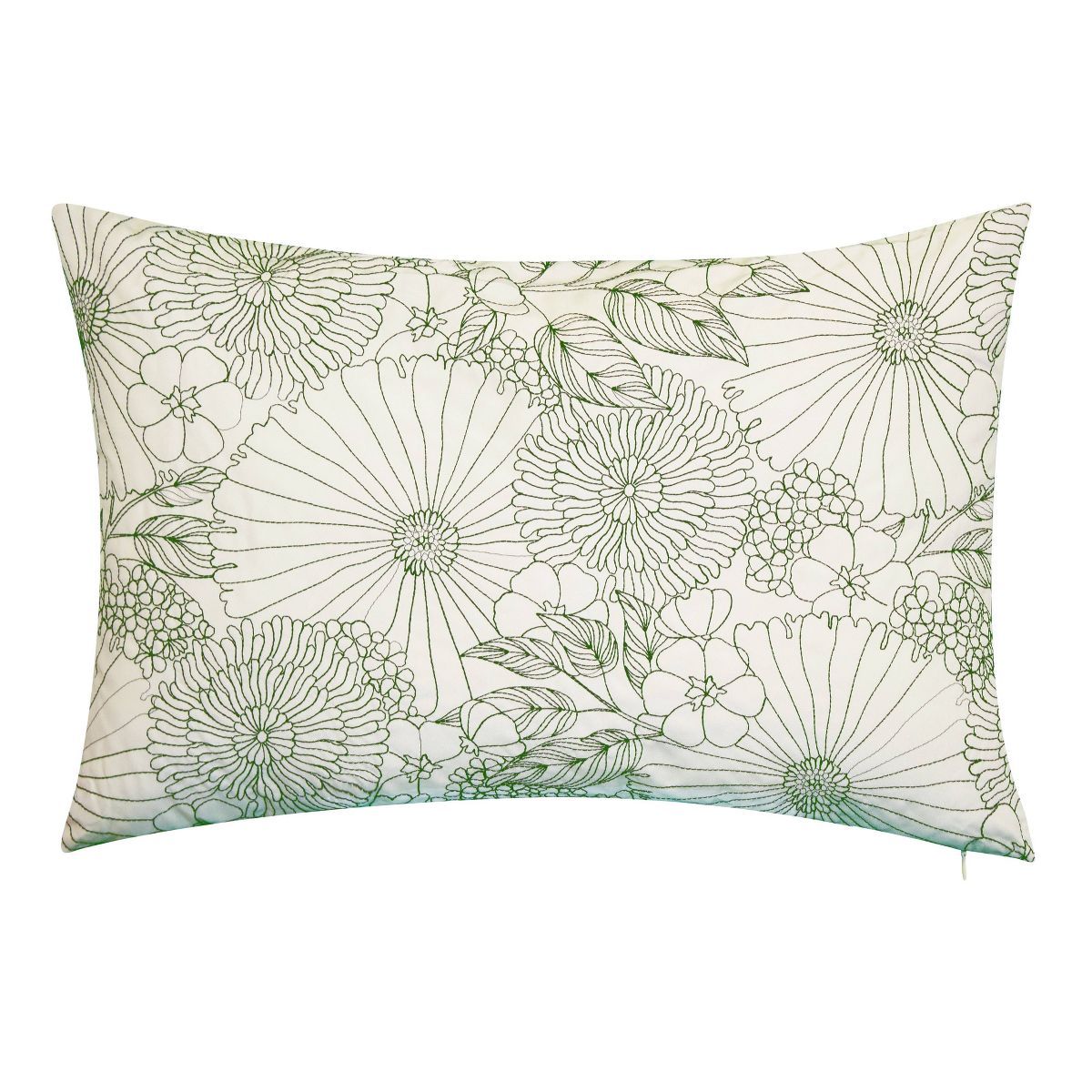 21" x 14" Fine Line Embroidered Floral Decorative Lumbar Patio Throw Pillow - Edie@Home | Target