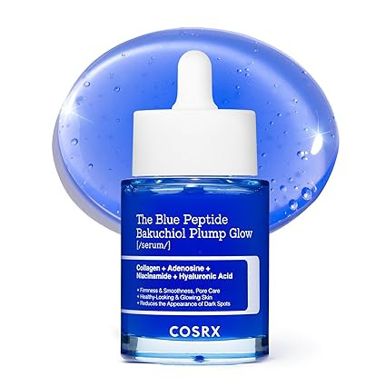 COSRX The Blue Peptide Bakuchiol Plump Glow Serum, Korean Peptide Plumping Serum for Face, GHK-Cu... | Amazon (US)