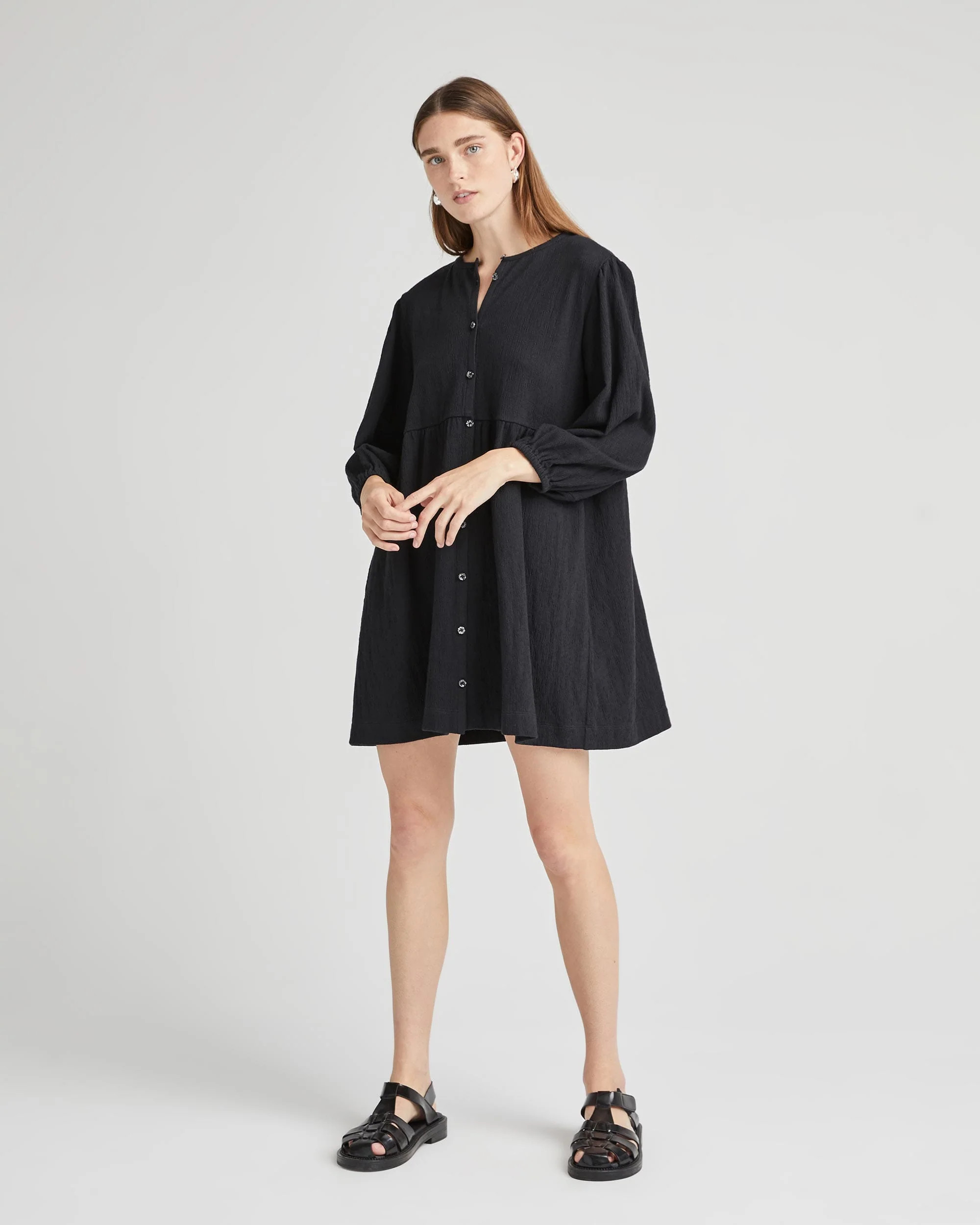 Women's Cloud Weave Button Up Dress | Richer Poorer
