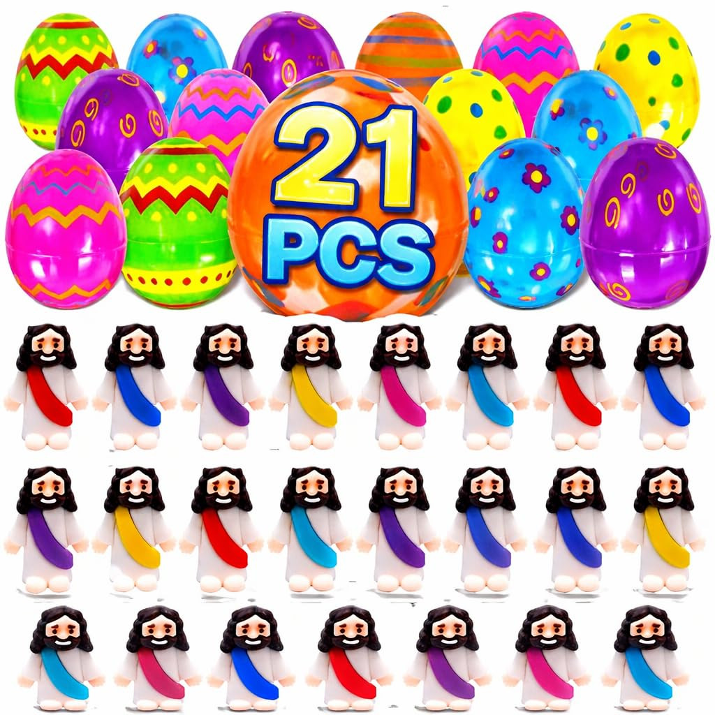 Huevos de Pascua precargados con juguetes sorpresa de Jesús en el interior, rellenos de cesta de... | Amazon (US)