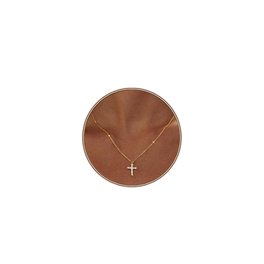 Zeffy Cross Necklace for Women,18K Gold/Silver Plated Tiny Cubic Zirconia Cross Pendant Necklace ... | Amazon (US)