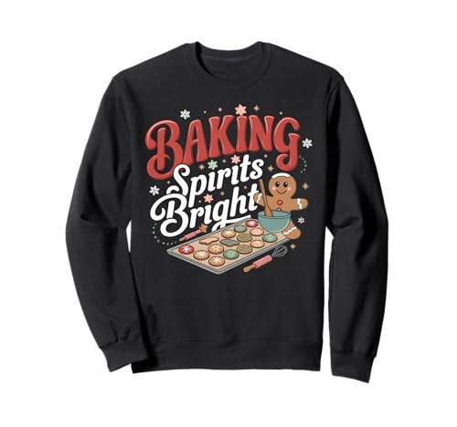 Baking Spirits Bright Funny Christmas Holiday Cookie Baker Sweatshirt | Amazon (US)