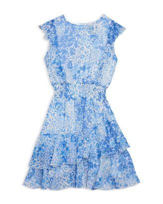AQUA Girls' Sleeveless Ruffled Mini Dress, Little Kid, Big Kid - Exclusive | Bloomingdale's Kids | Bloomingdale's (AU)