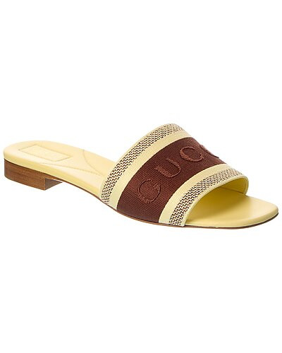 Web Canvas & Leather Sandal | Gilt & Gilt City
