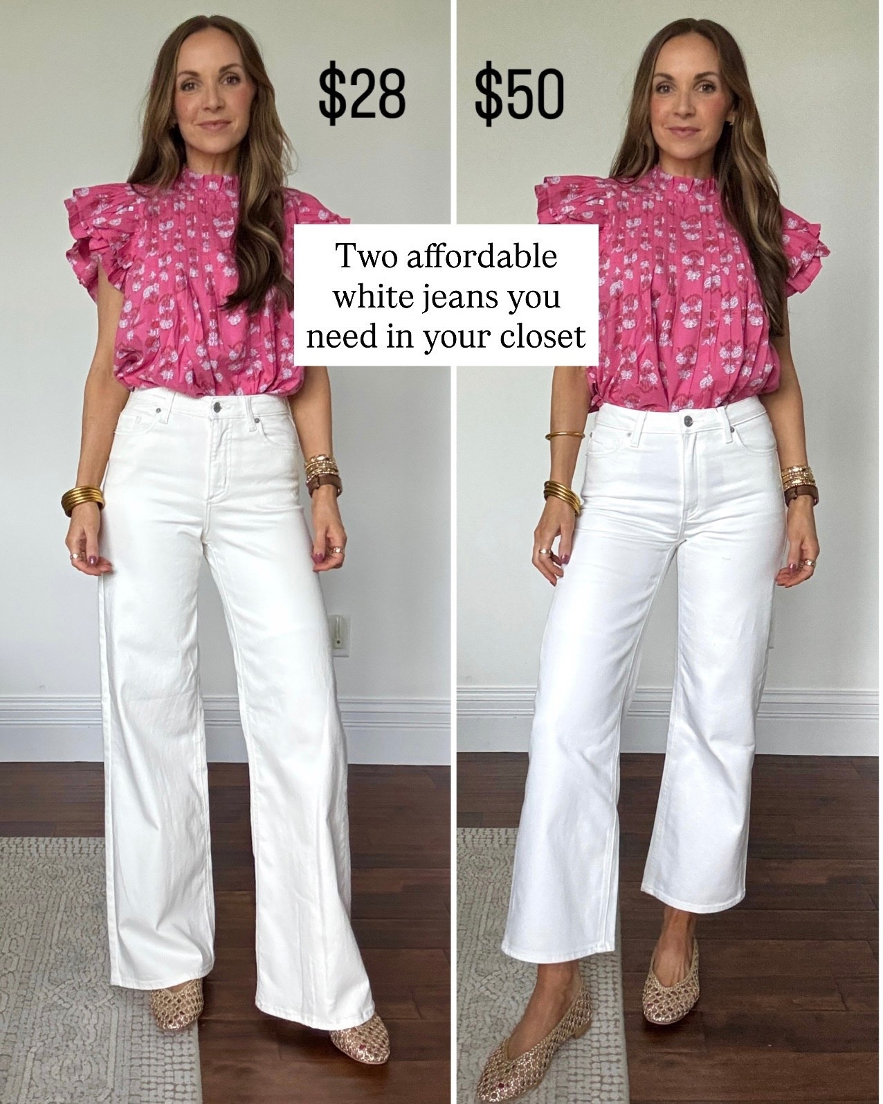 Wearing size 4 in the full length target jeans, wearing size 27 in the quince jeans in the 28” length - I’m 5’6” for height reference.

Get your true size with the target jeans, size up one size in the quince jeans.

@Target @onequince 