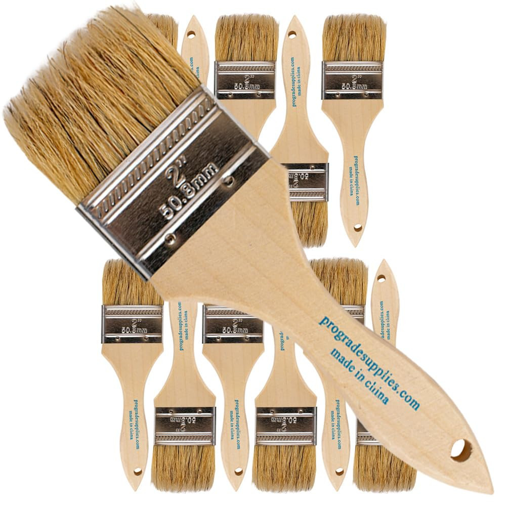Pro Grade - Chip Paint Brushes - 12 Ea 2 Inch Chip Paint Brush Light Brown | Amazon (US)