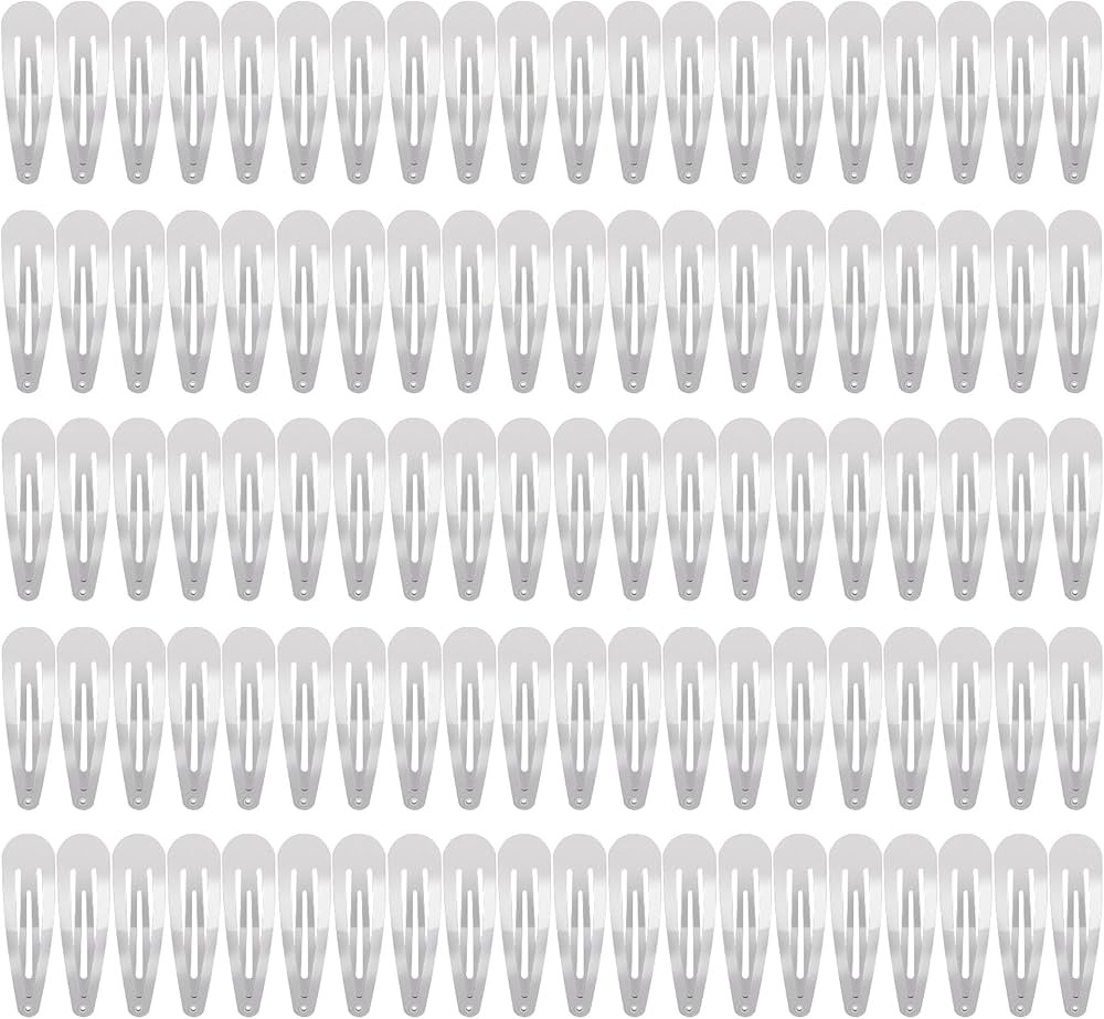 100Pcs Snap Hair Clips, Sublaga 2 Inch Bend Hair Clips, Metal Barrettes, No Slip Cute Solid Candy... | Amazon (US)